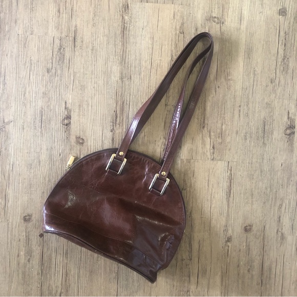 Round vintage leather bag - Picture 1 of 3